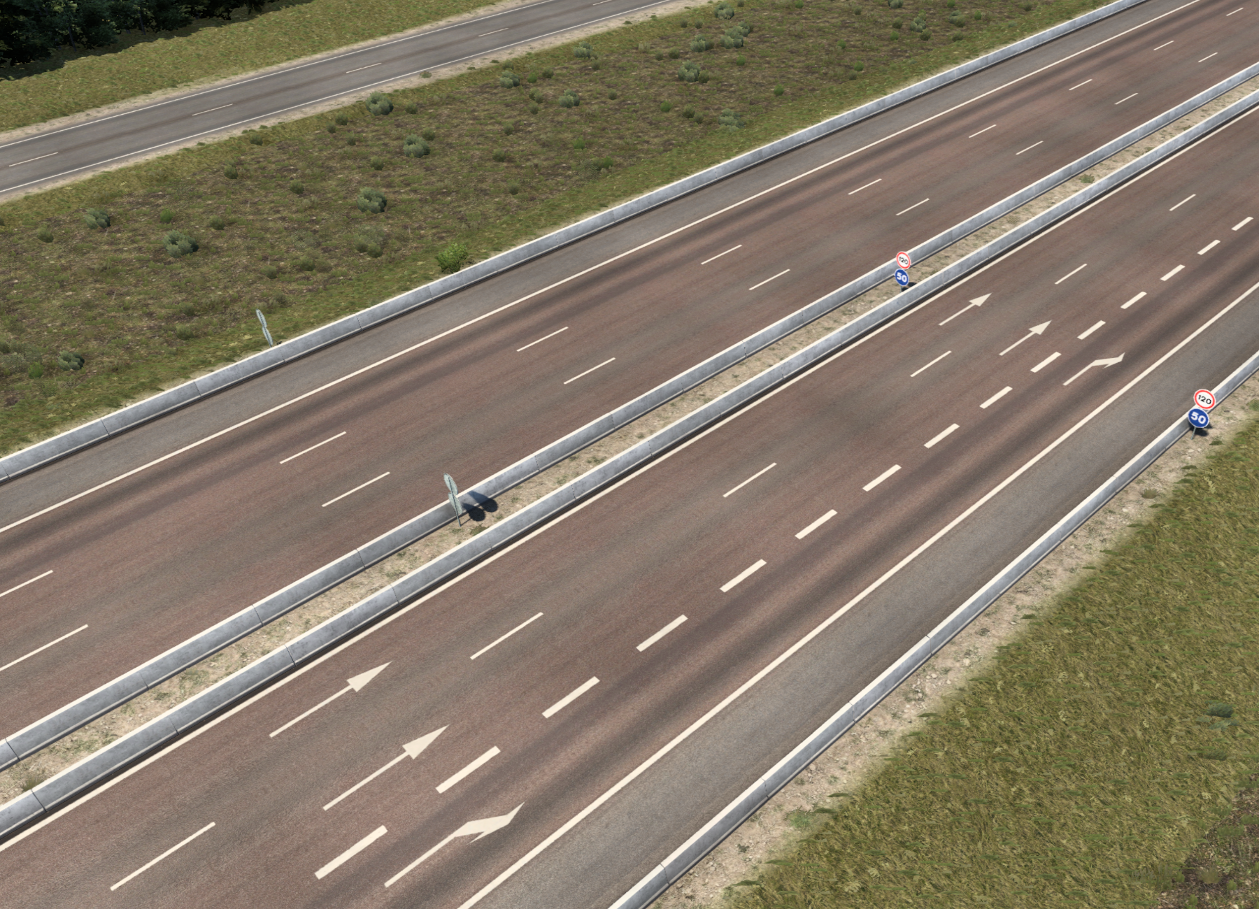 Motorway and acceleration/deceleration lane